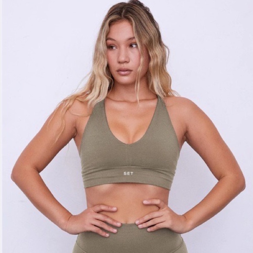 Set Active Luxform Racer V Bra - Sage